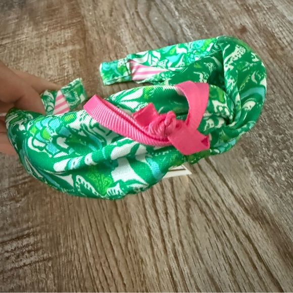 Lilly Pulitzer Green Top Knot Headband, Safari Sangria - Picture 4 of 6